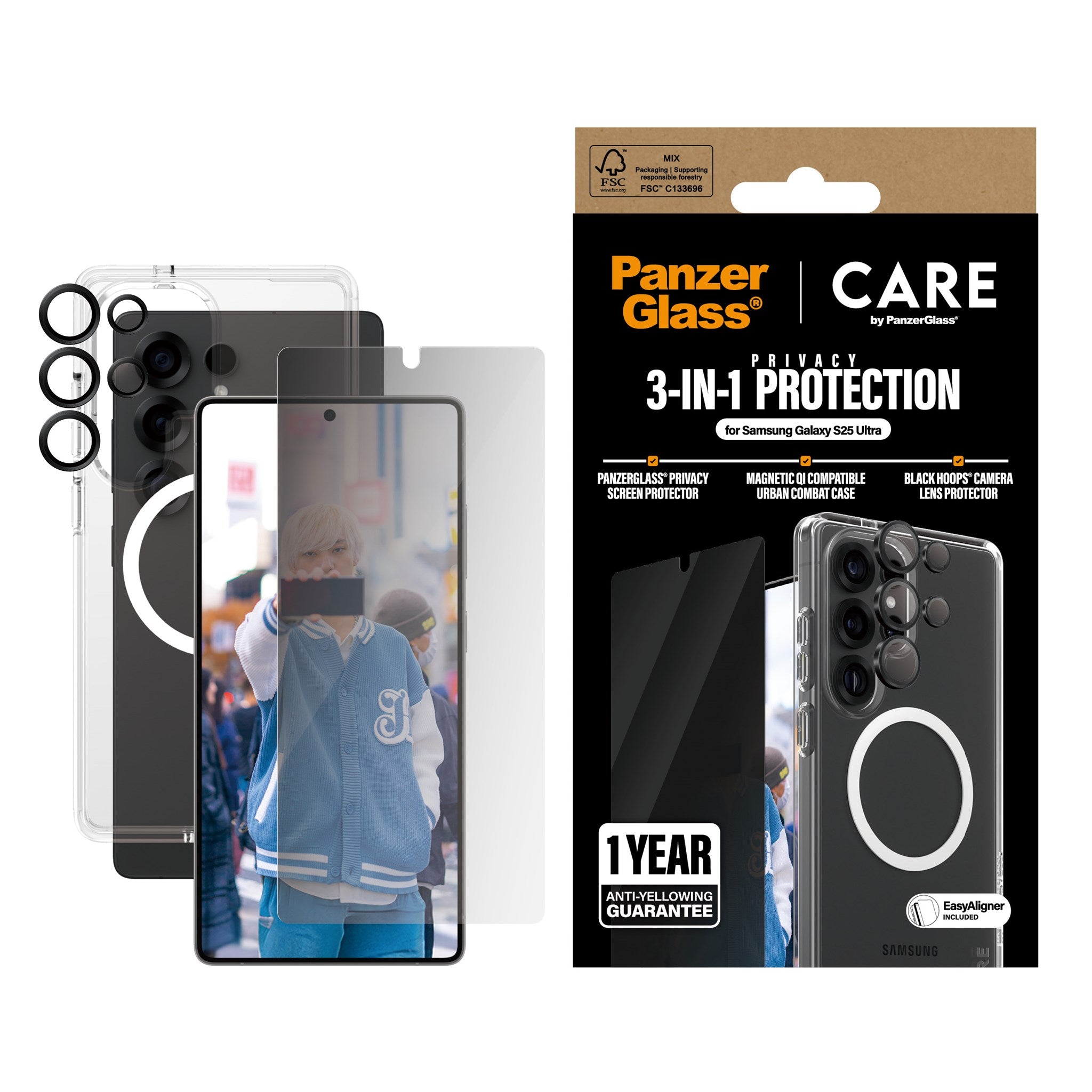 panzerglass-care-3-in-1-privacy-set-samsung-galaxy-s25-ultra image 2