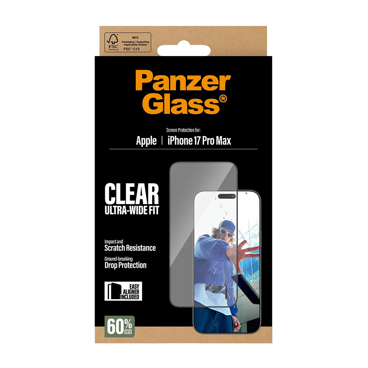 panzerglass-displayschutz-iphone-17-pro-max-ultra-wide-fit-mit-easyaligner image 3