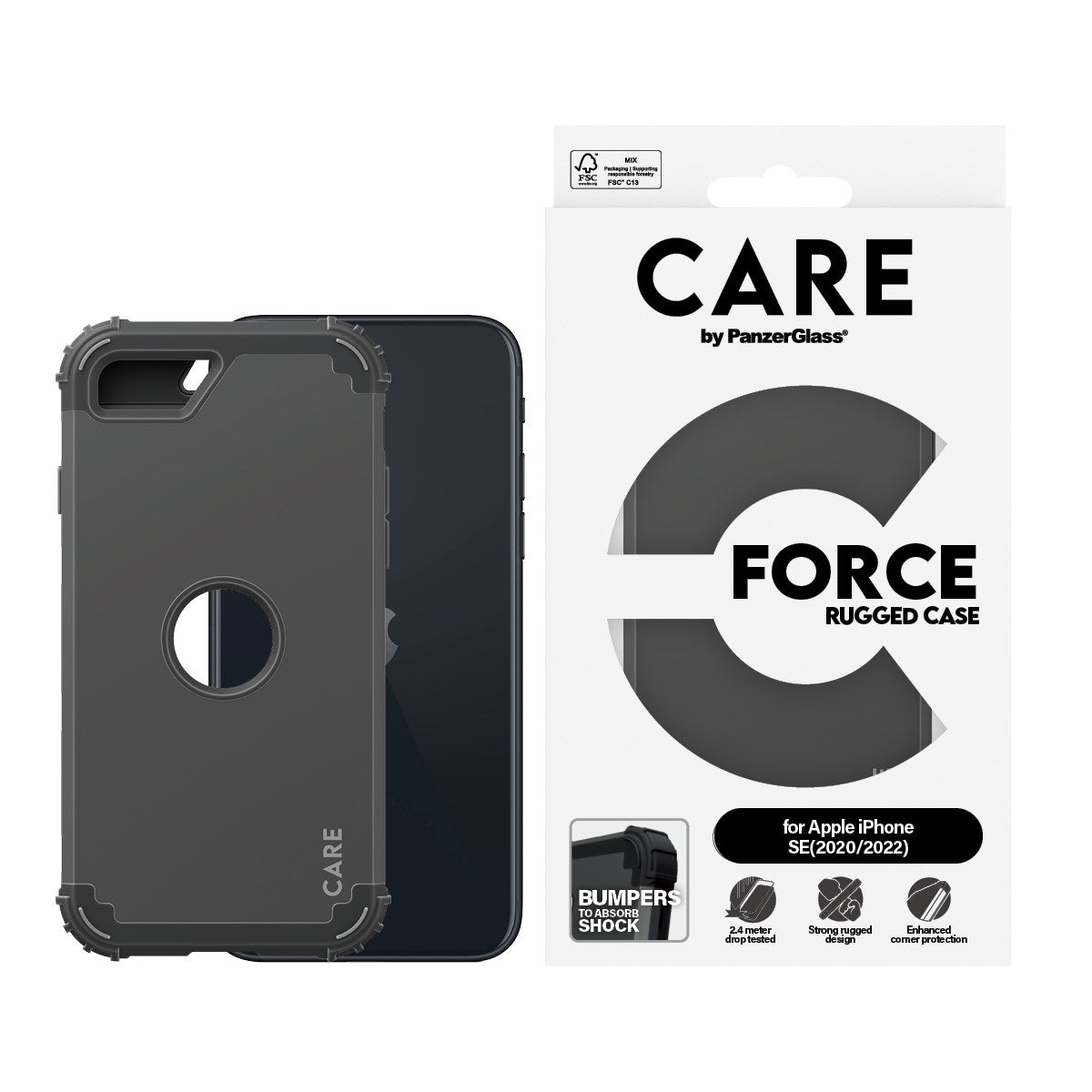 care-by-panzerglass-force-case-schwarz-f-r-iphone-se-2020-2022 image 2