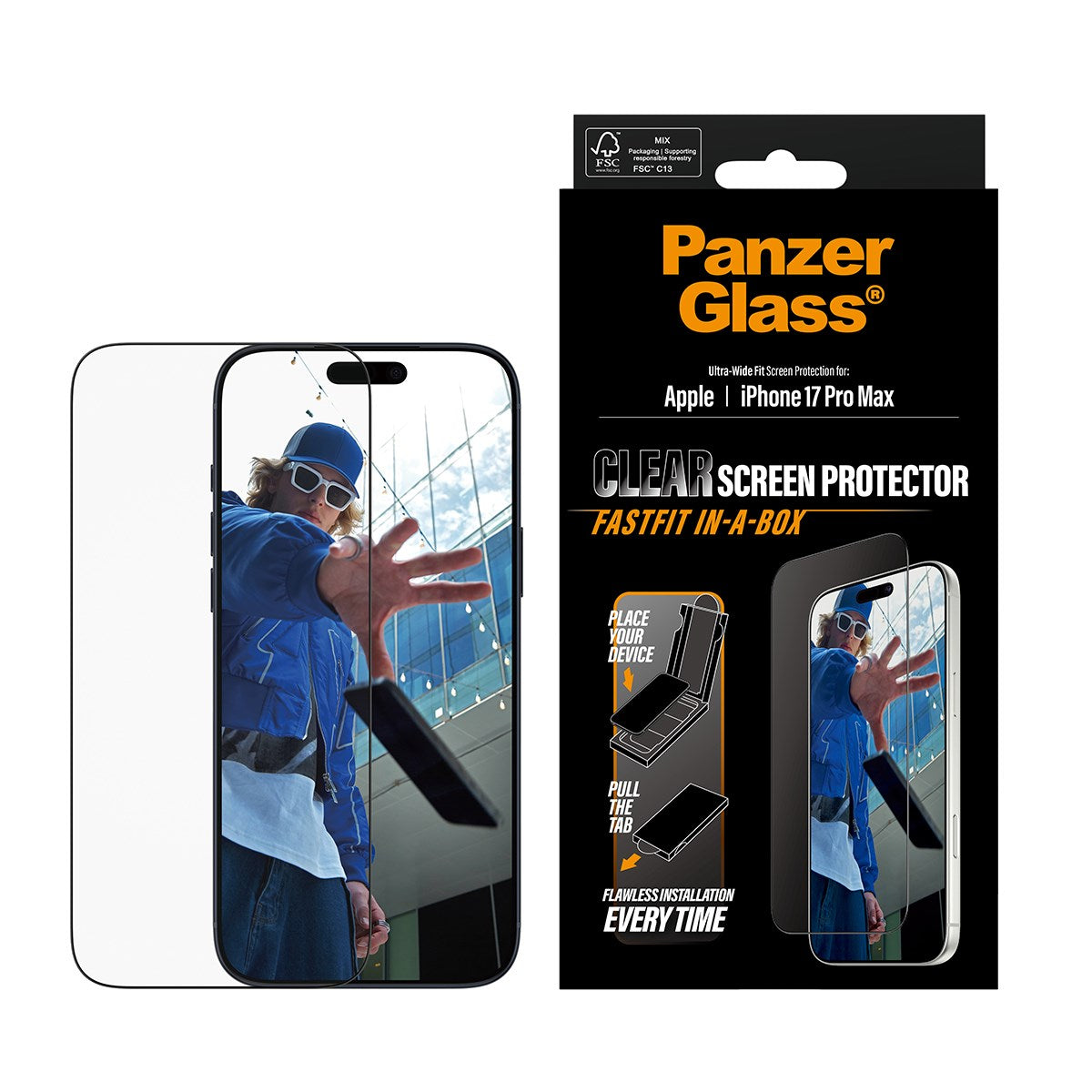 panzerglass-displayschutz-ultra-wide-fit-f-r-apple-iphone-17-pro-max-mit-fastfit image 2