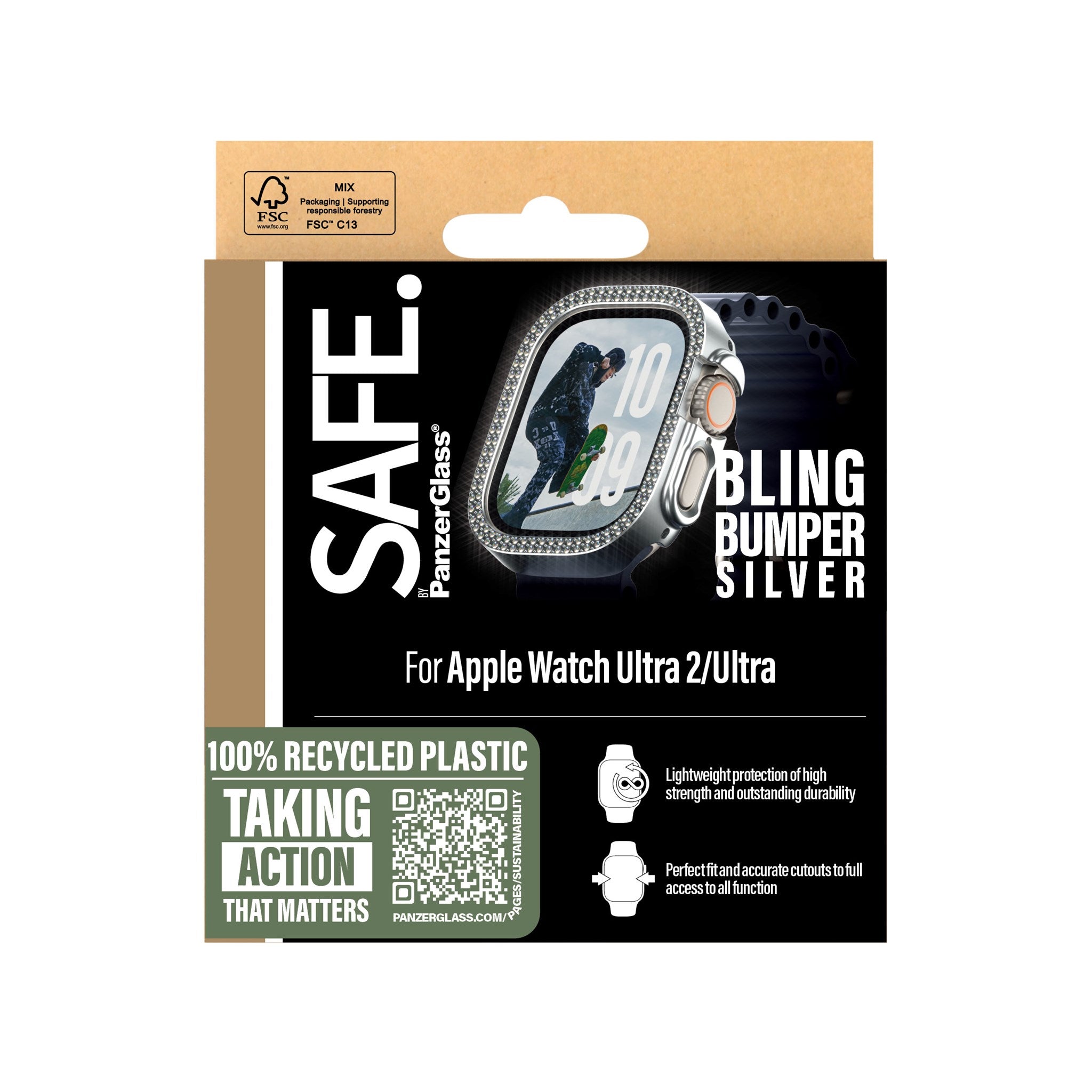 safe-by-panzerglass-bling-bumper-silber-apple-watch-ultra-49mm image 3