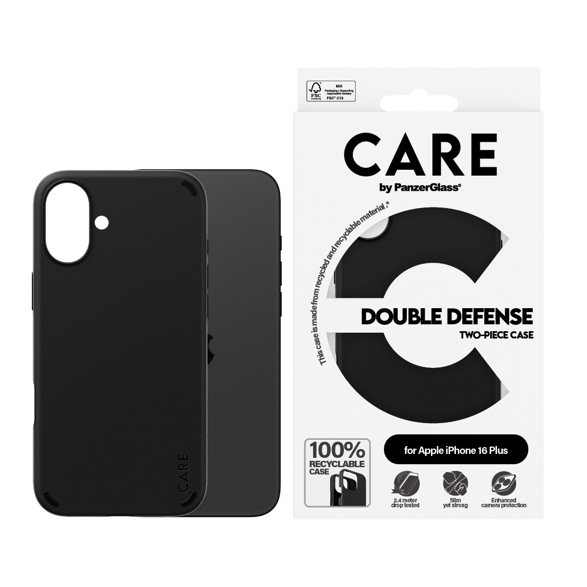 care-by-panzerglass-double-defense-case-schwarz-iphone-16-plus image 2