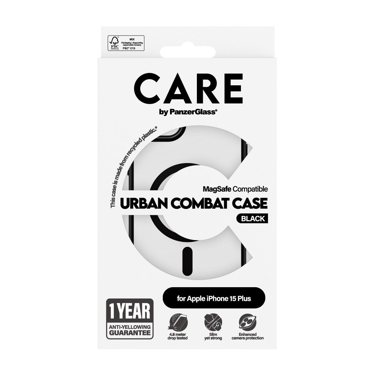 care-by-panzerglass-urban-combat-case-transparent-mit-schwarz-magsafe-iphone-15--3 image 3