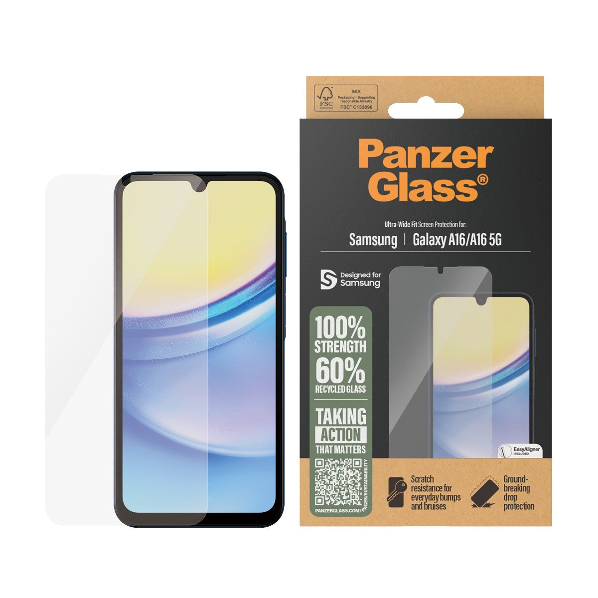 panzerglass-displayschutz-f-r-samsung-galaxy-a16-a16-5g-ultra-wide-fit-mit-easya image 2