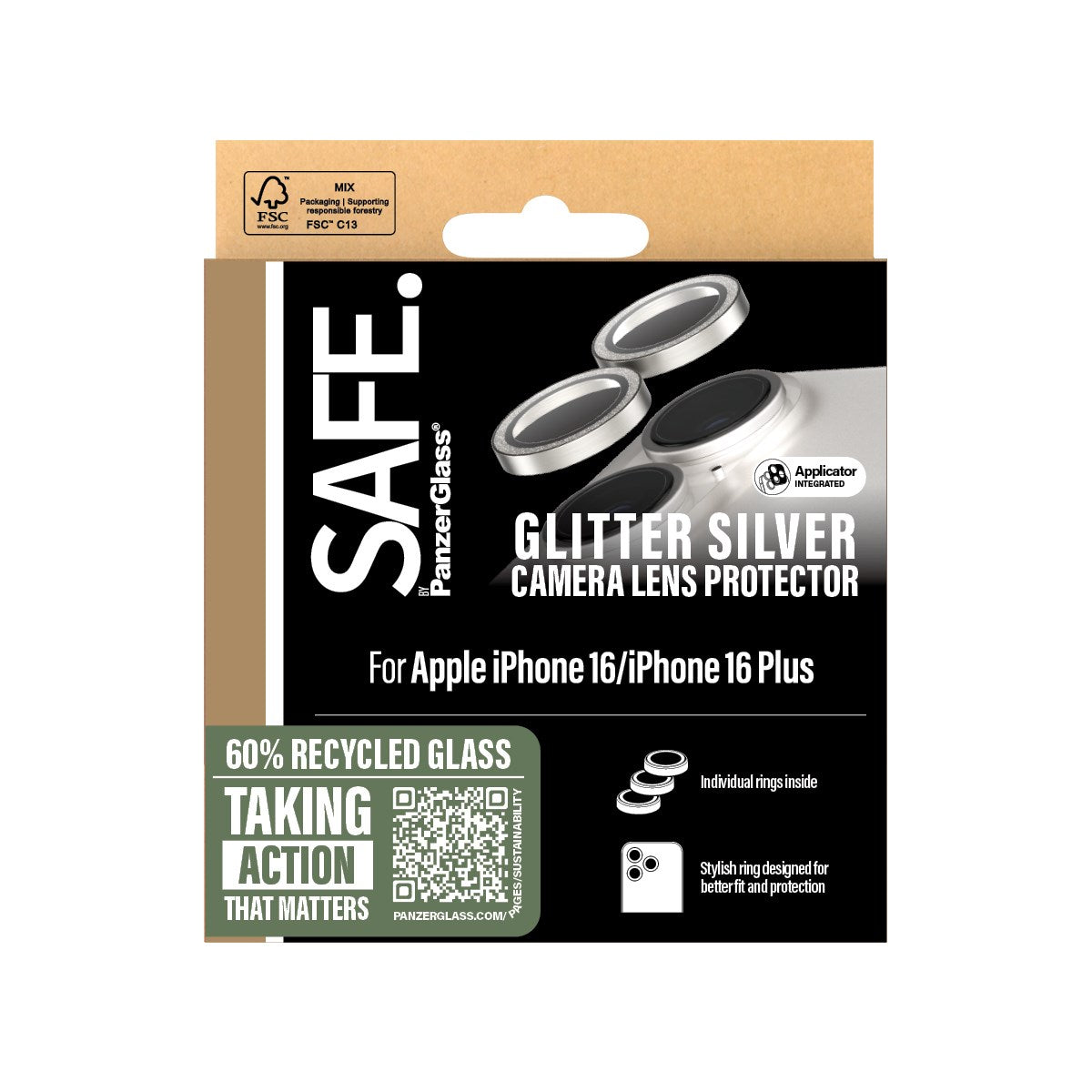 safe-by-panzerglass-kameraschutz-glitter-silber-f-r-iphone-16-16-plus image 3