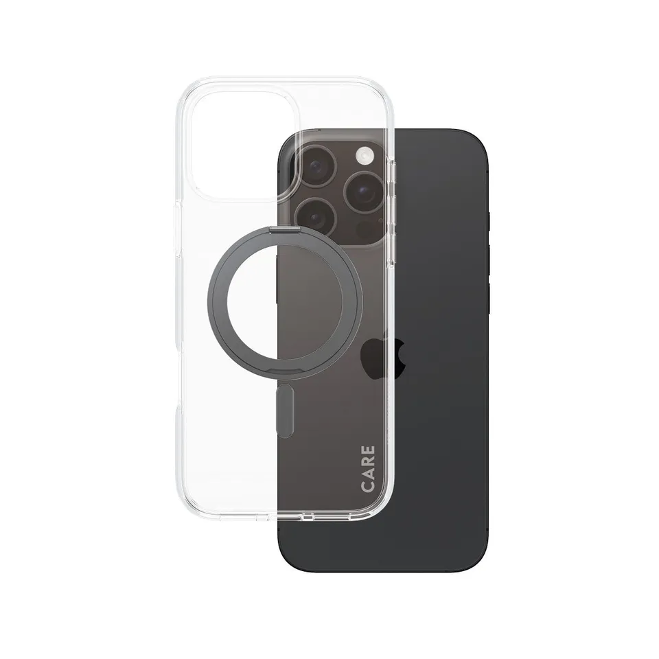 care-by-panzerglass-case-transparent-schwarz-mit-kickstand-magsafe-f-r-iphone-16 image 1