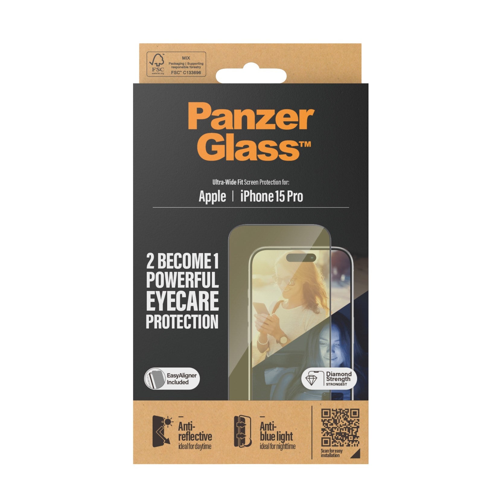 panzerglass-eyecare-displayschutz-iphone-15-pro-ultra-wide-fit-mit-easyaligner image 3