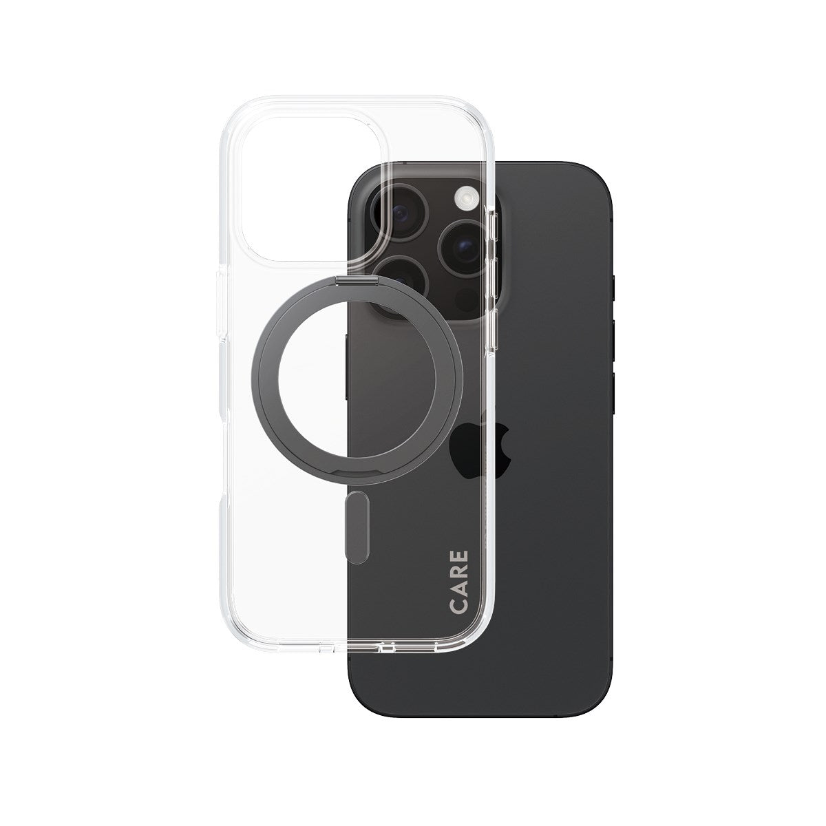 care-by-panzerglass-case-transparent-mit-schwarz-kickstand-und-magsafe-iphone-16 image 1