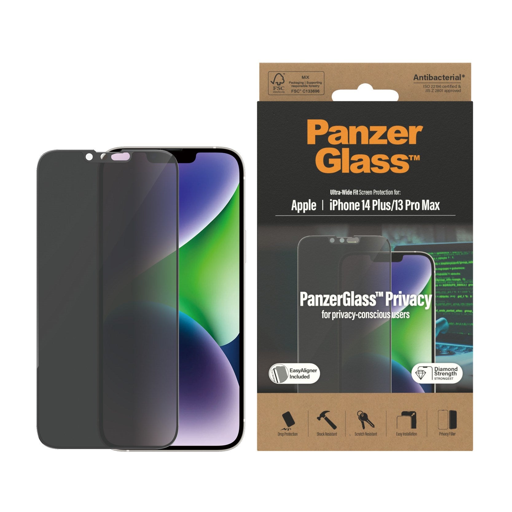 panzerglass-privacy-displayschutz-iphone-14-plus-13-pro-max-ultra-wide-fit-easya image 2