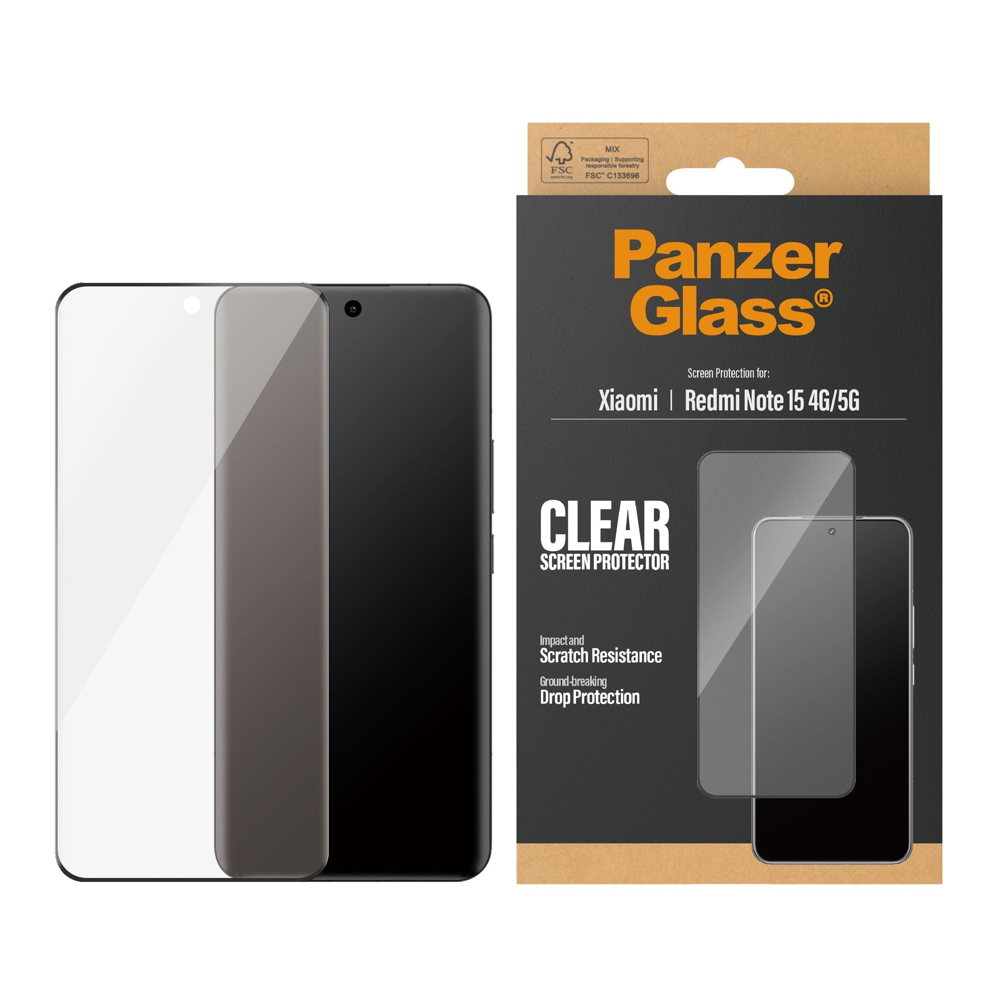 panzerglass-sichtschutz-displayschutz-xiaomi-redmi-note-15-4g-5g-ultra-wide-fit image 2