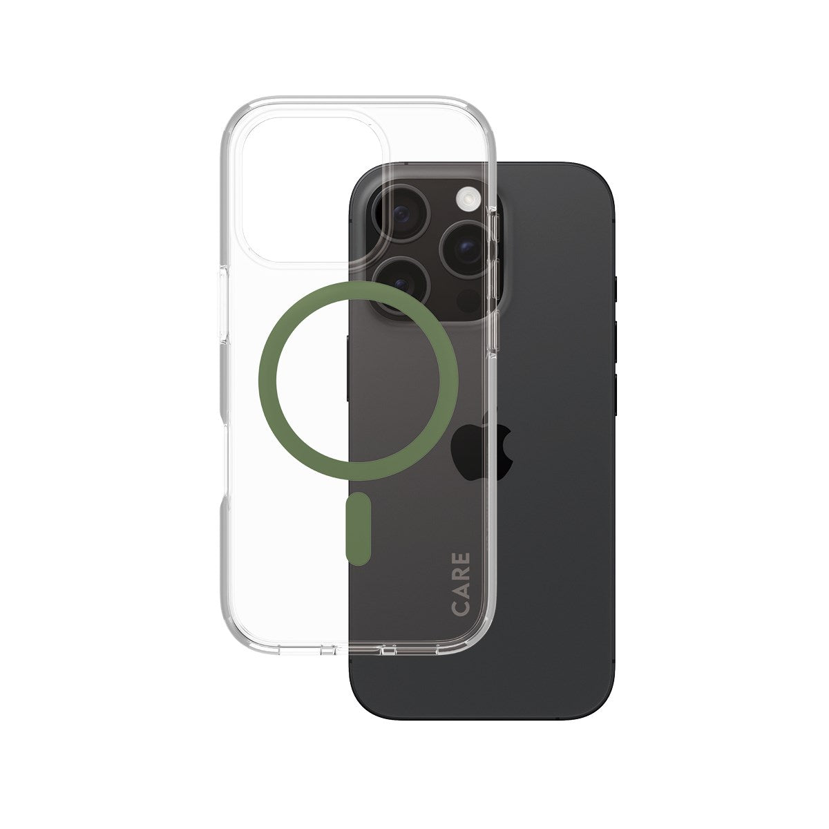 care-by-panzerglass-urban-combat-case-transparent-gr-n-magsafe-iphone-16-pro image 1
