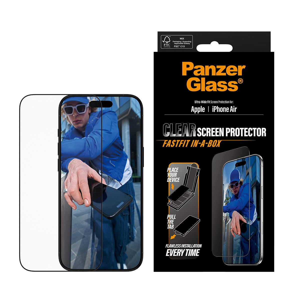 panzerglass-displayschutz-ultra-wide-fit-fastfit-in-a-box-apple-iphone-air image 2