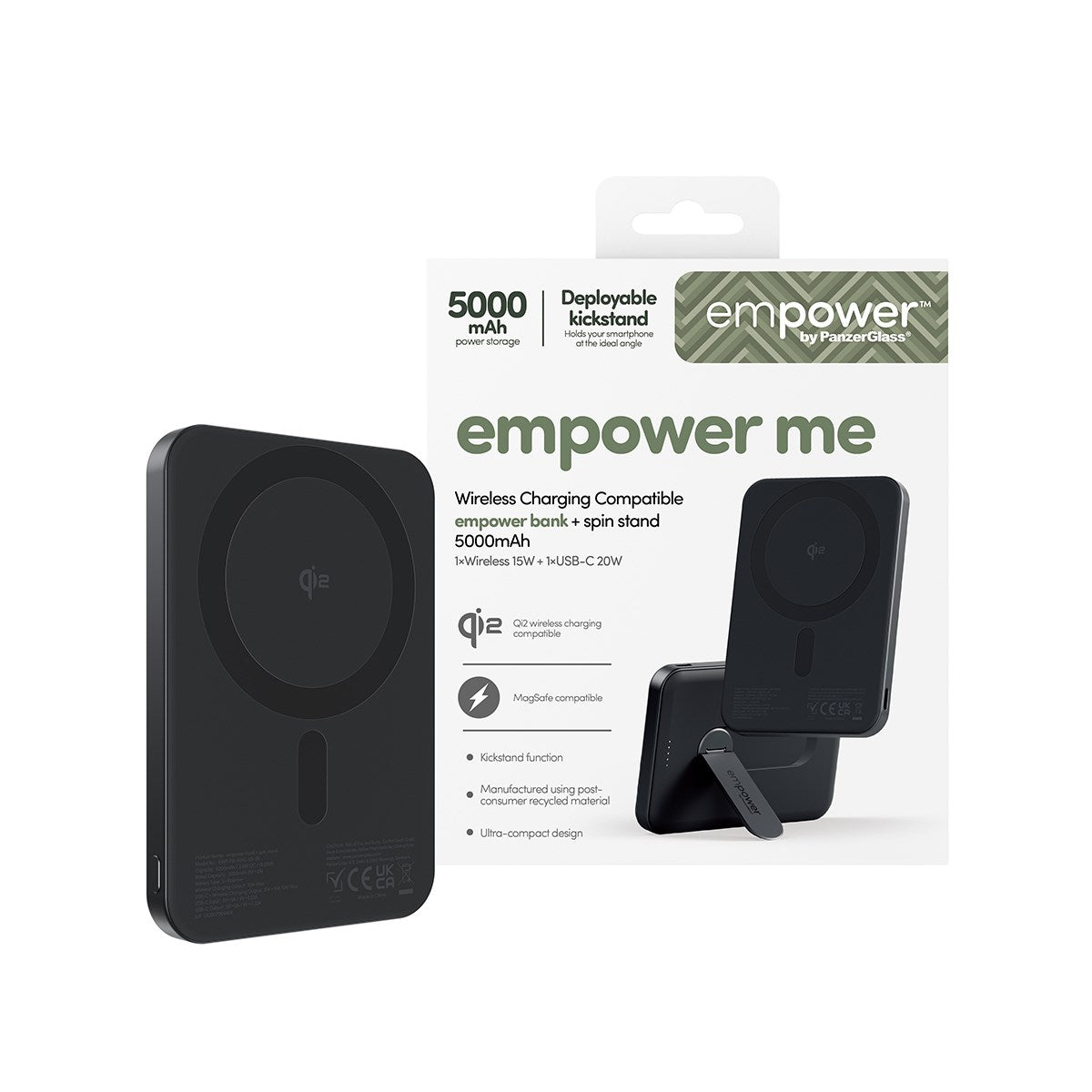 empower-by-panzerglass-powerbank-mit-spin-stand-5000mah-qi2-magsafe-weltall-schw image 2