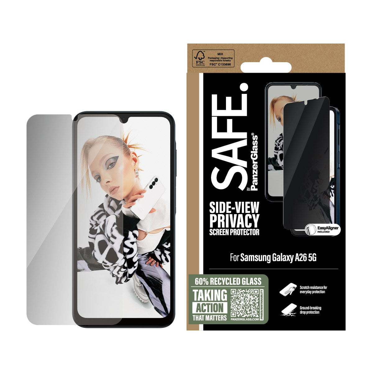 safe-by-panzerglass-2-way-privacy-displayschutz-samsung-galaxy-a26-5g-ultra-wide image 2