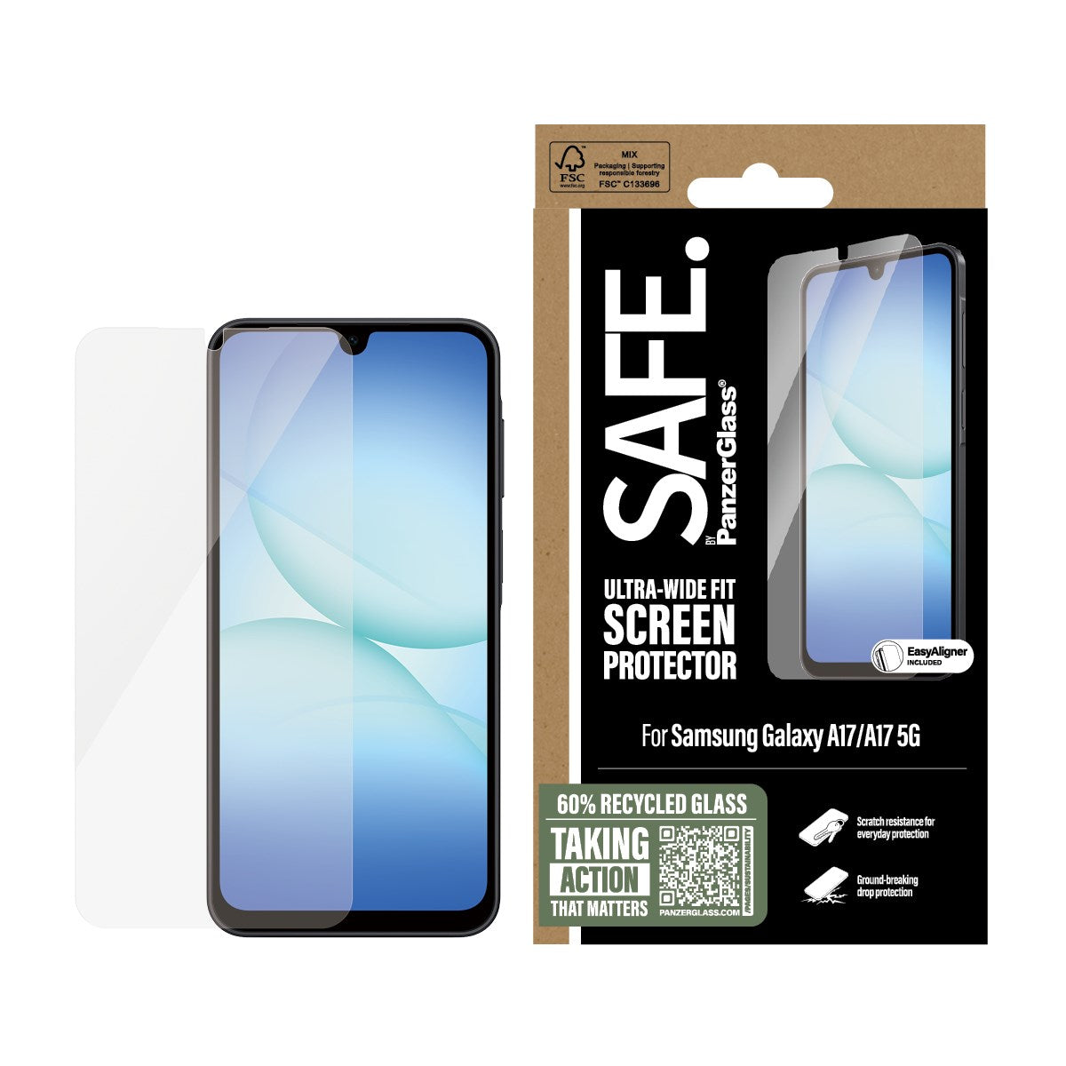 safe-by-panzerglass-displayschutz-f-r-samsung-galaxy-a17-a17-5g-ultra-wide-fit-m image 2