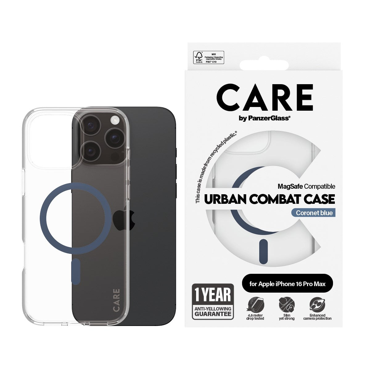 care-by-panzerglass-urban-combat-case-transparent-blau-magsafe-f-r-iphone-16-pro image 2