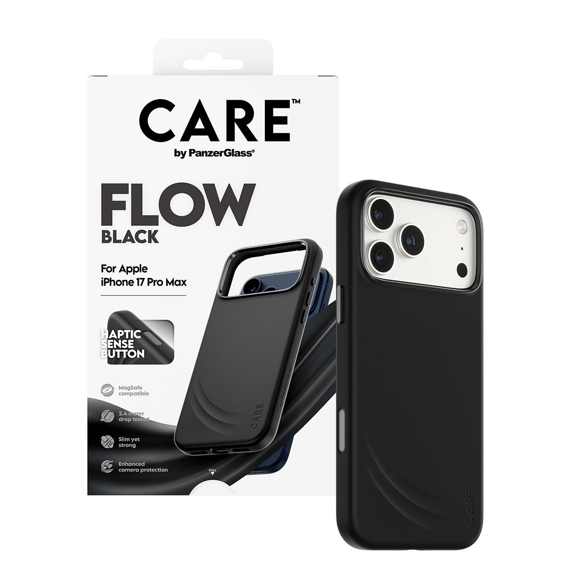 care-by-panzerglass-flow-case-schwarz-mit-haptic-button-und-magsafe-iphone-17-pr image 6
