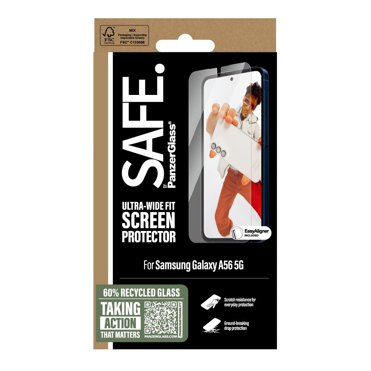 safe-by-panzerglass-displayschutz-samsung-galaxy-a56-5g-ultra-wide-fit-mit-easya image 3
