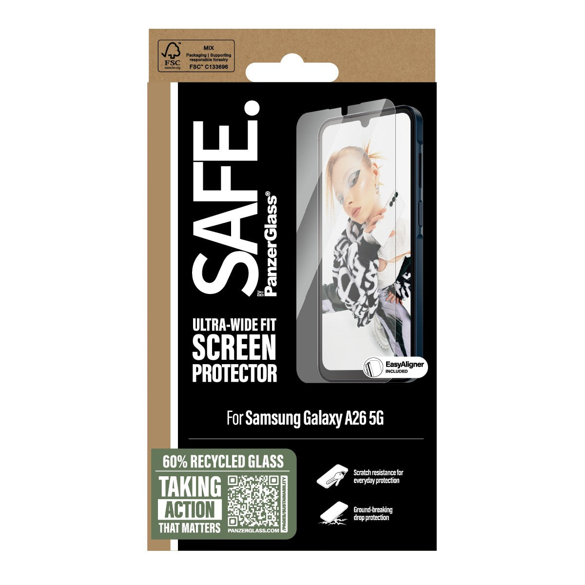 safe-by-panzerglass-displayschutz-samsung-galaxy-a26-5g-ultra-wide-fit-mit-easya image 3