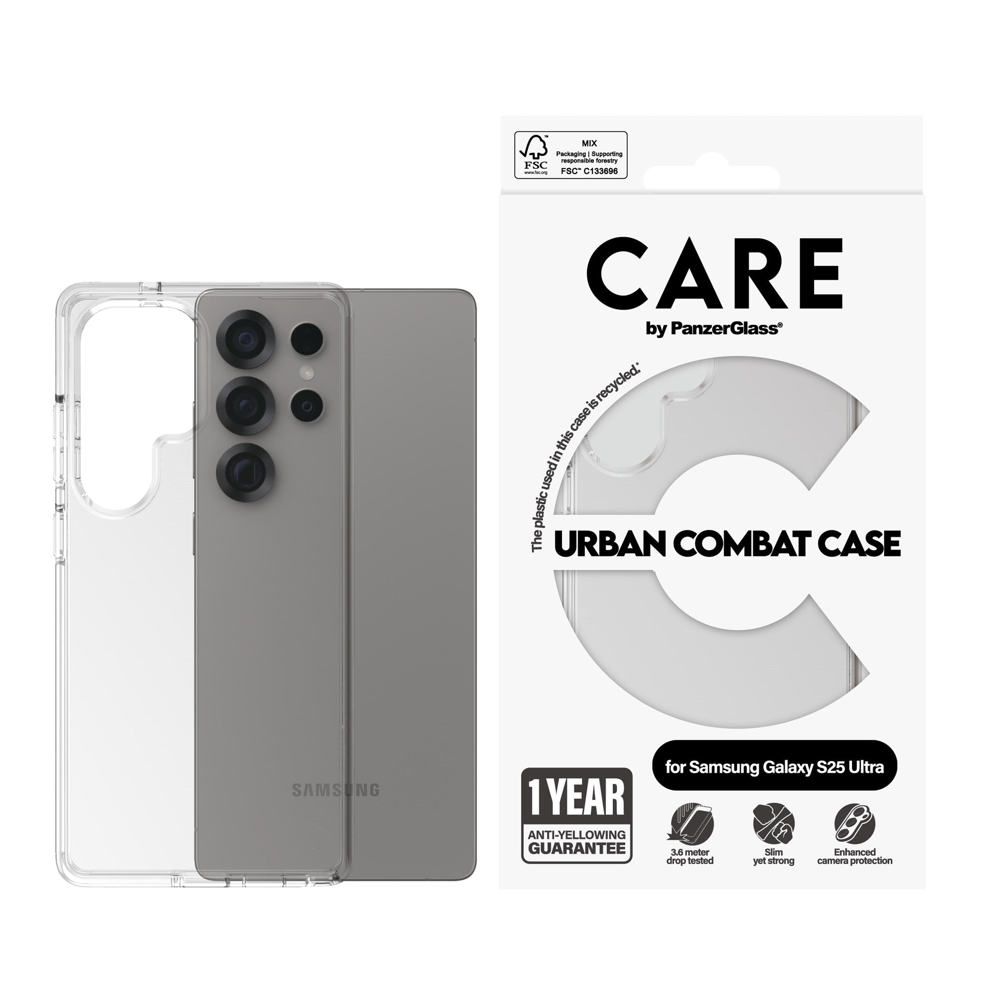 care-by-panzerglass-urban-combat-case-transparent-samsung-galaxy-s25-ultra image 2