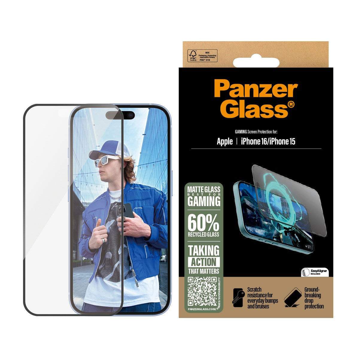 panzerglass-gaming-displayschutz-f-r-iphone-16-15-ultra-wide-fit-matt image 2