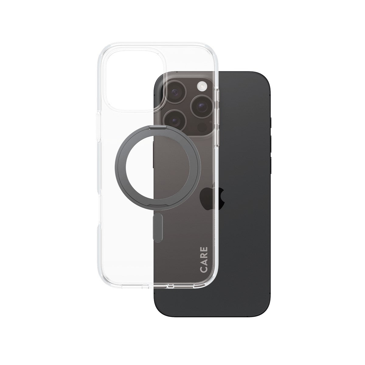 care-by-panzerglass-case-transparent-schwarz-mit-kickstand-magsafe-f-r-iphone-16 image 1