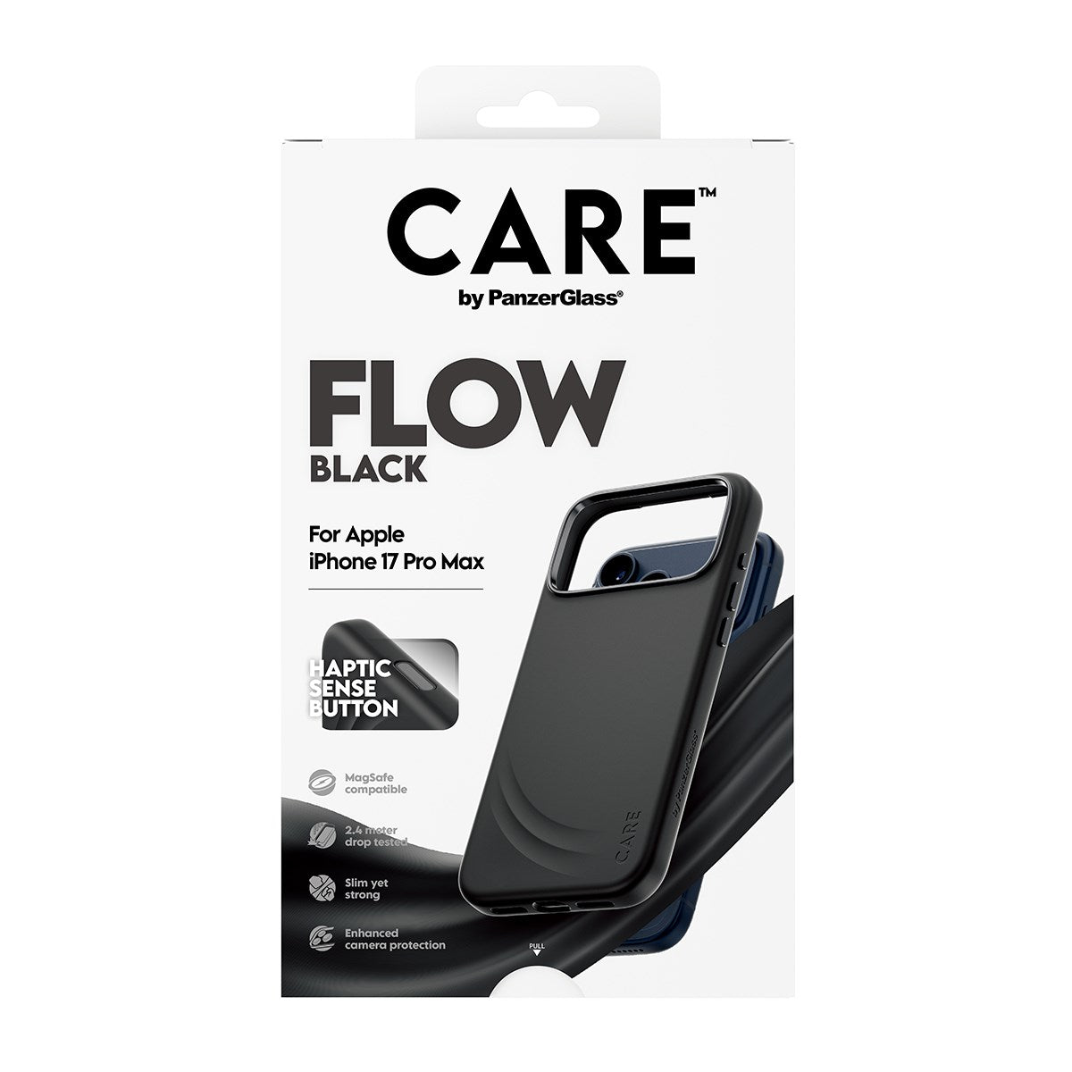 care-by-panzerglass-flow-case-schwarz-mit-haptic-button-und-magsafe-iphone-17-pr image 3