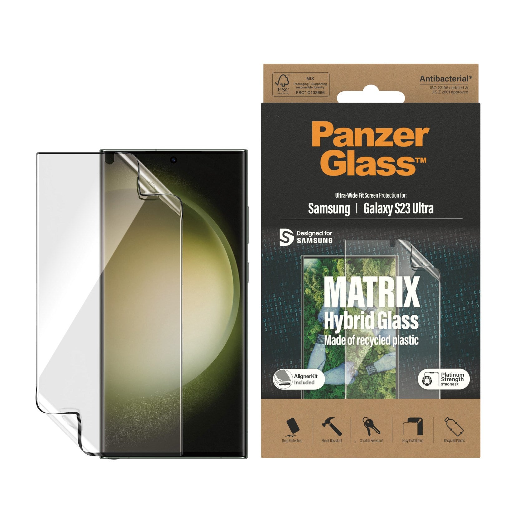 panzerglass-eco-matrix-displayschutz-samsung-galaxy-s23-ultra-mit-alignerkit-ult image 2