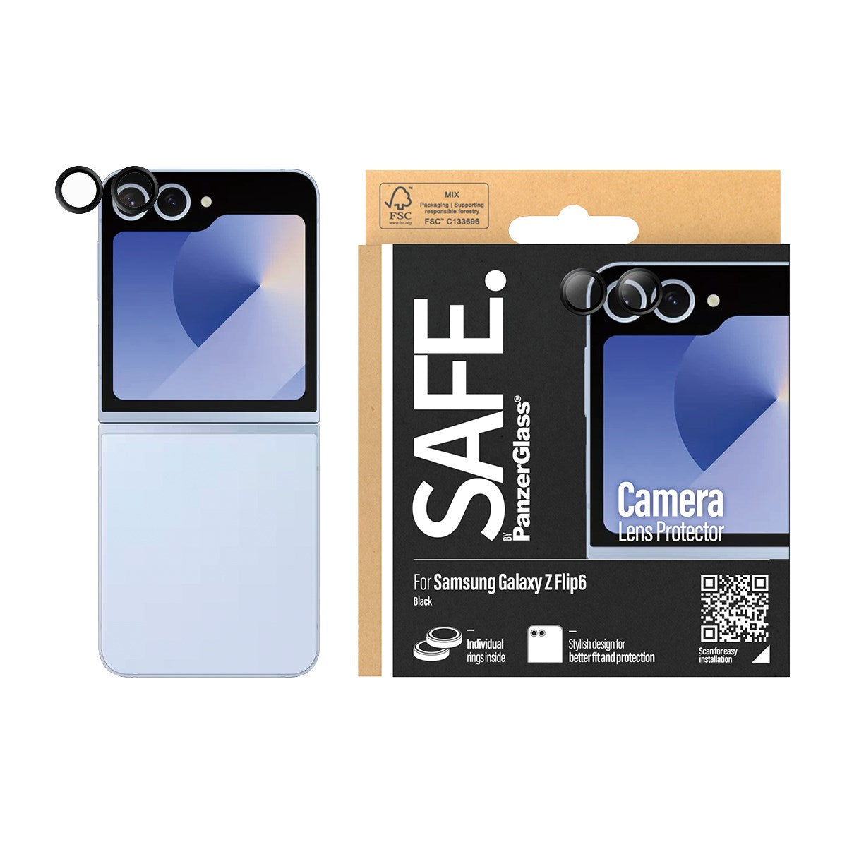 safe-by-panzerglass-kameraschutz-schwarz-f-r-samsung-galaxy-z-flip6-hoops image 2