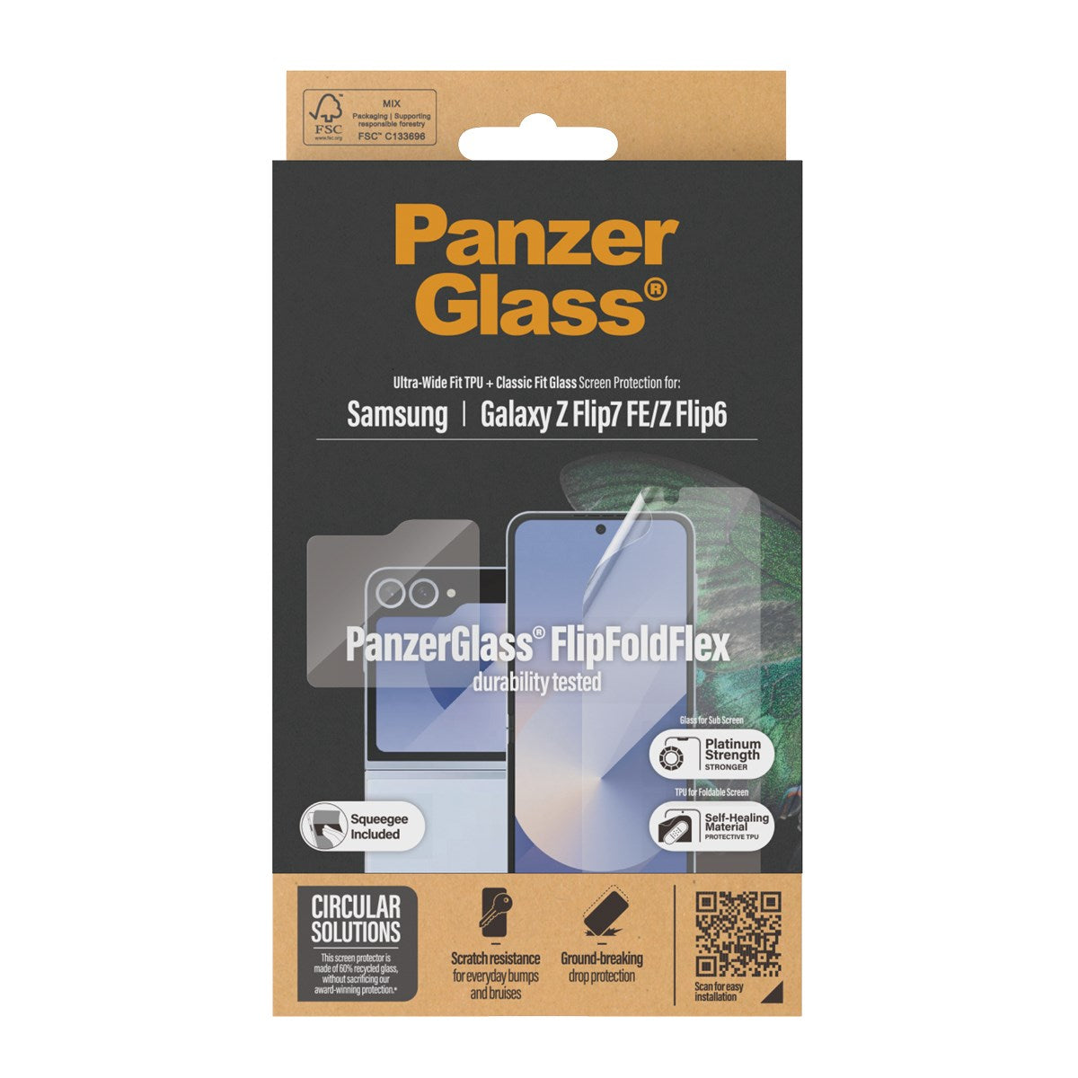 panzerglass-displayschutz-samsung-galaxy-z-flip7-fe-flip6-2-in-1-glass-folie-set image 3