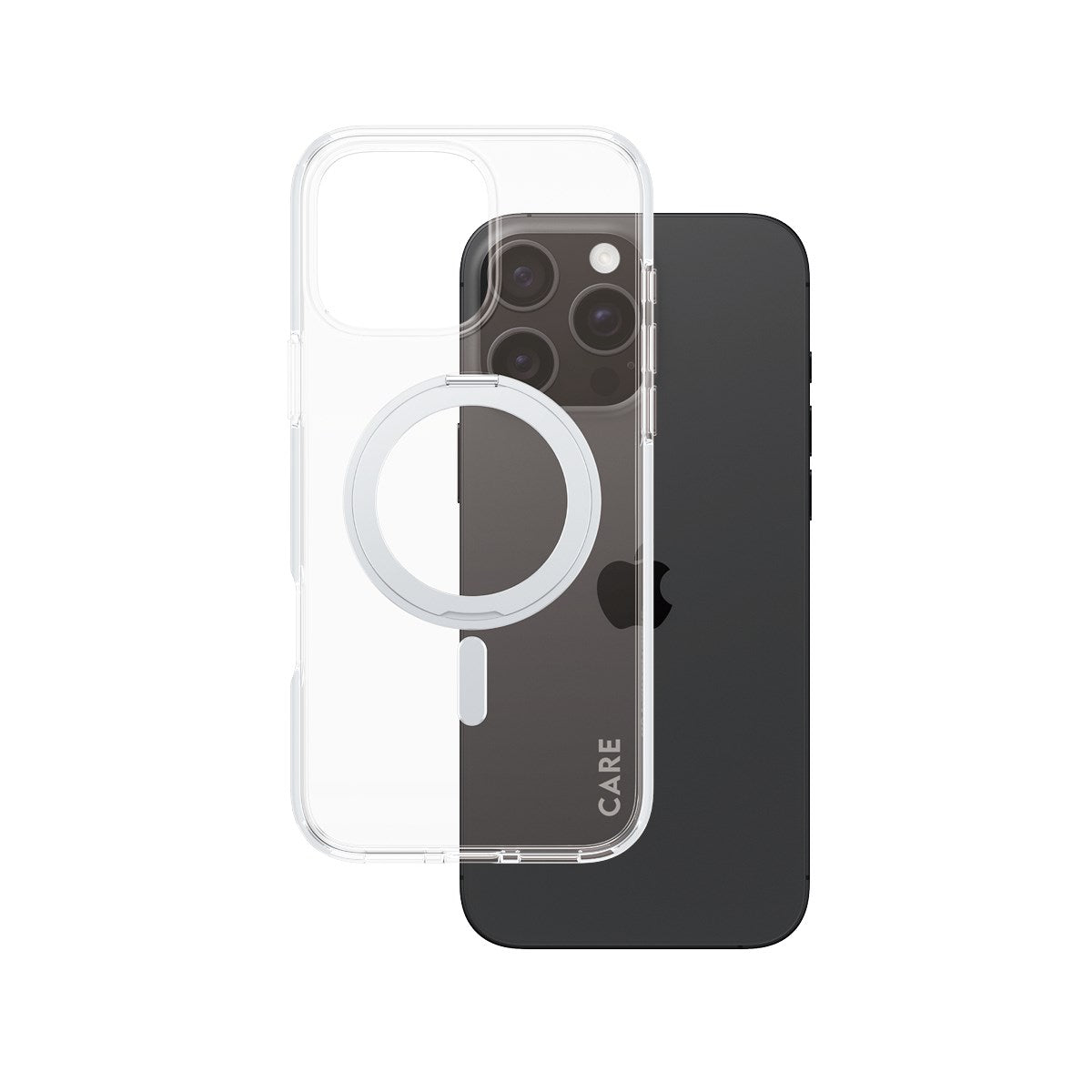 care-by-panzerglass-case-transparent-mit-silber-kickstand-und-magsafe-iphone-16- image 1