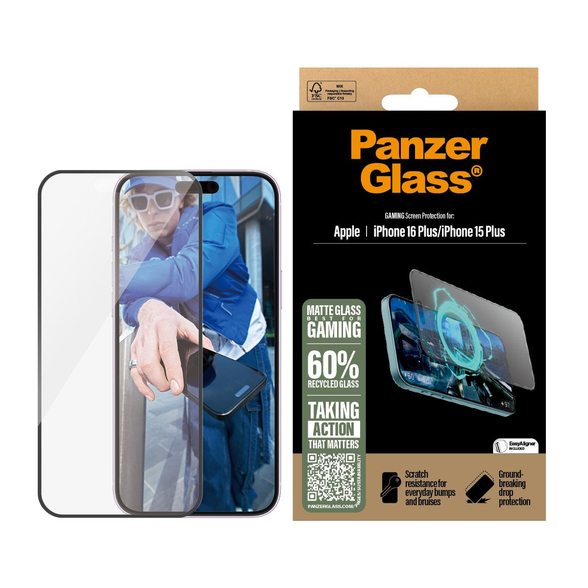 panzerglass-gaming-displayschutz-ultra-wide-fit-matt-f-r-iphone-16-plus-15-plus image 2