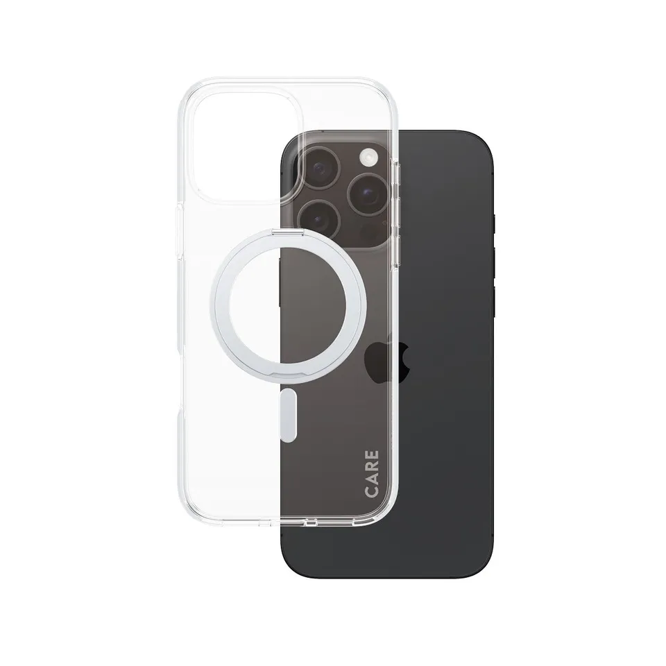 care-by-panzerglass-case-transparent-mit-silber-kickstand-und-magsafe-iphone-16- image 1