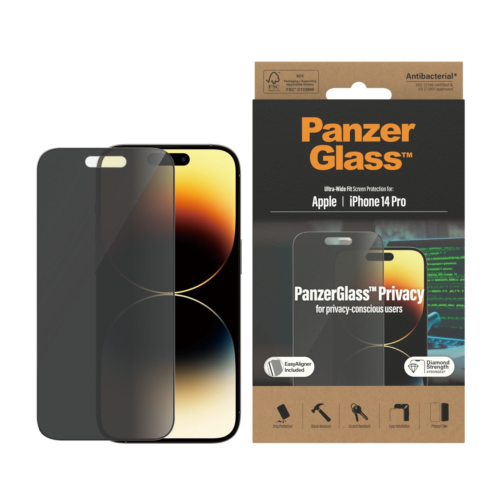 panzerglass-privacy-displayschutz-iphone-14-pro-ultra-wide-fit-easyaligner image 2
