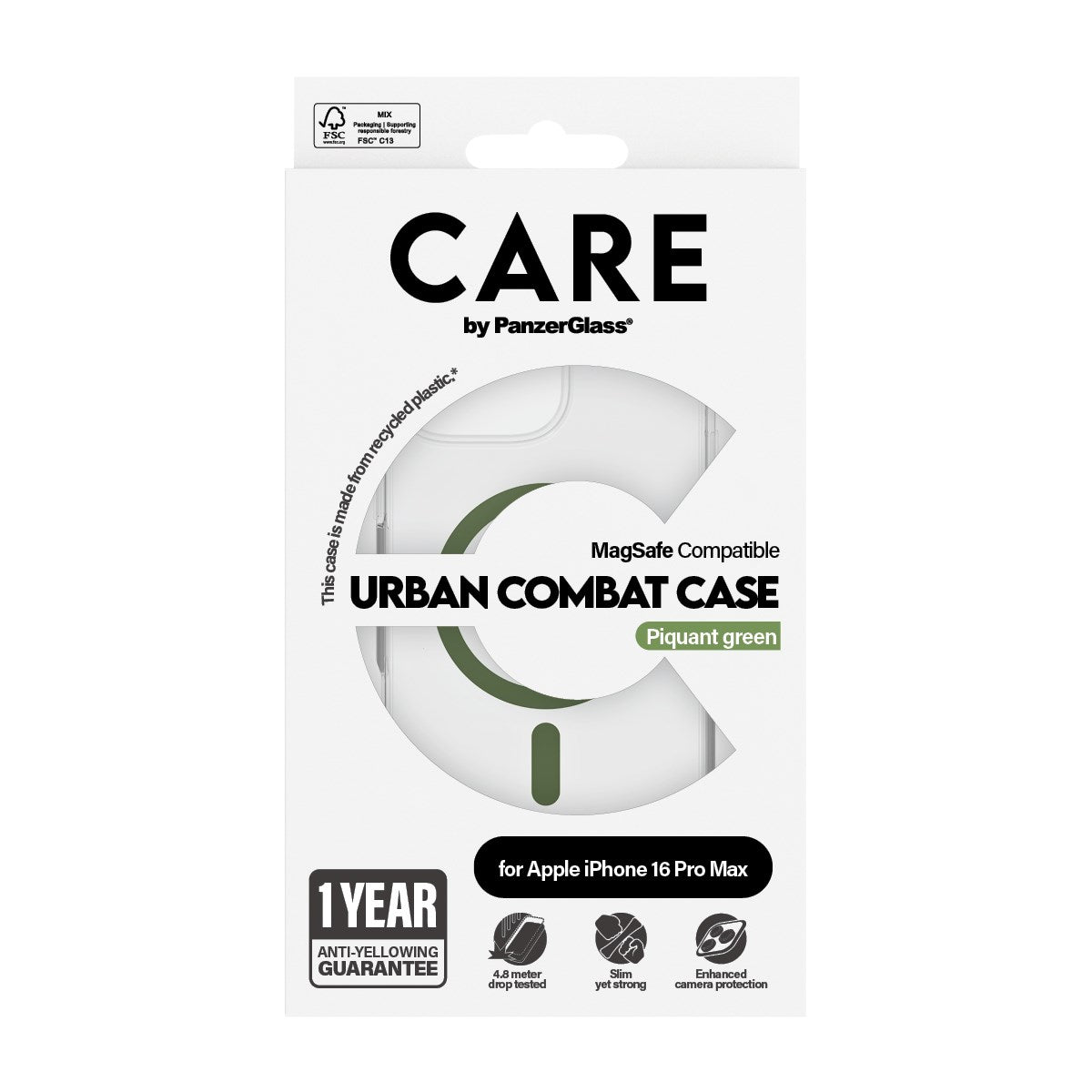 care-by-panzerglass-urban-combat-case-transparent-gr-n-magsafe-iphone-16-pro-max image 3