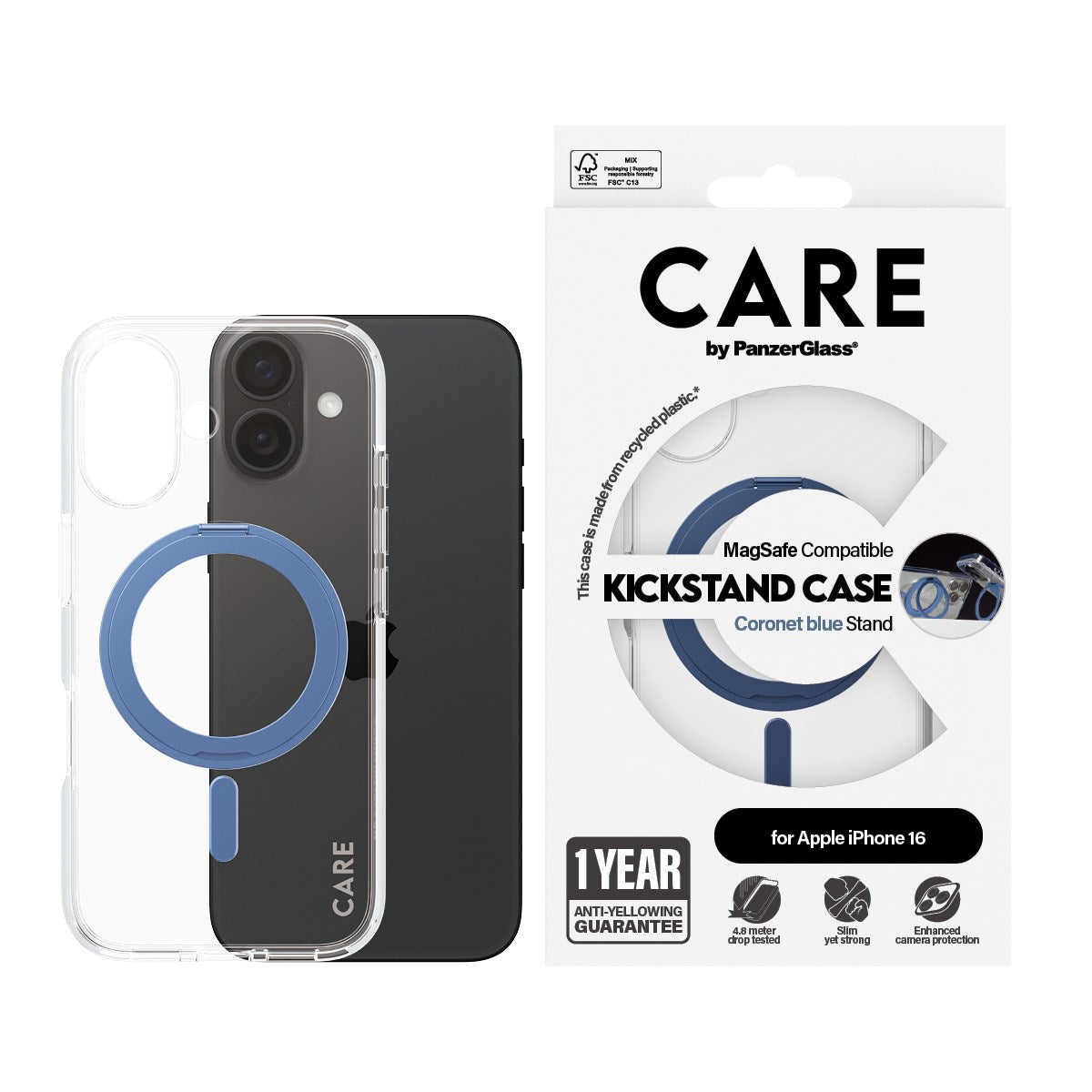 care-by-panzerglass-case-transparent-mit-blau-kickstand-magsafe-f-r-iphone-16 image 2