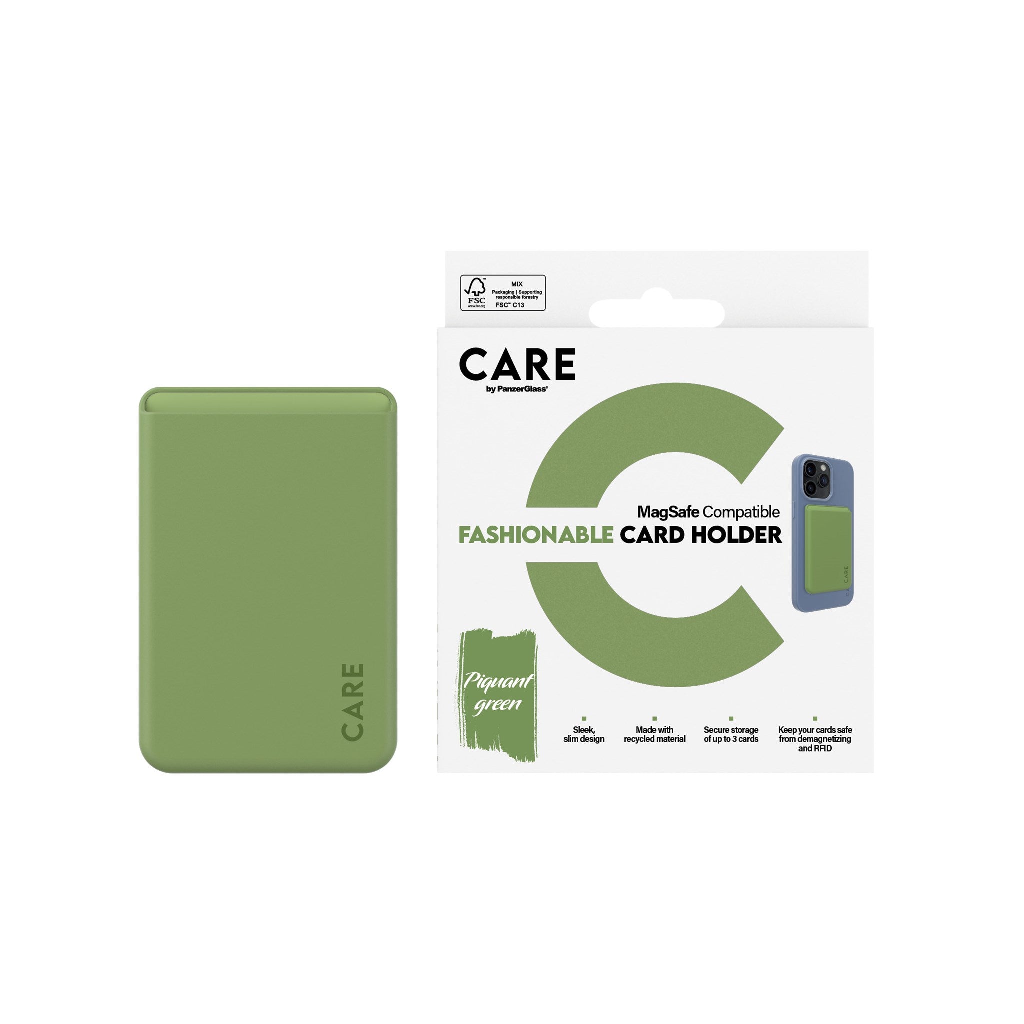 care-by-panzerglass-kartenhalter-gr-n-magsafe-wallet-f-r-iphone image 2