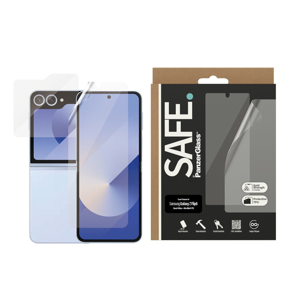 safe-by-panzerglass-displayschutz-2-in-1-f-r-samsung-galaxy-z-flip6-glas-folie image 2