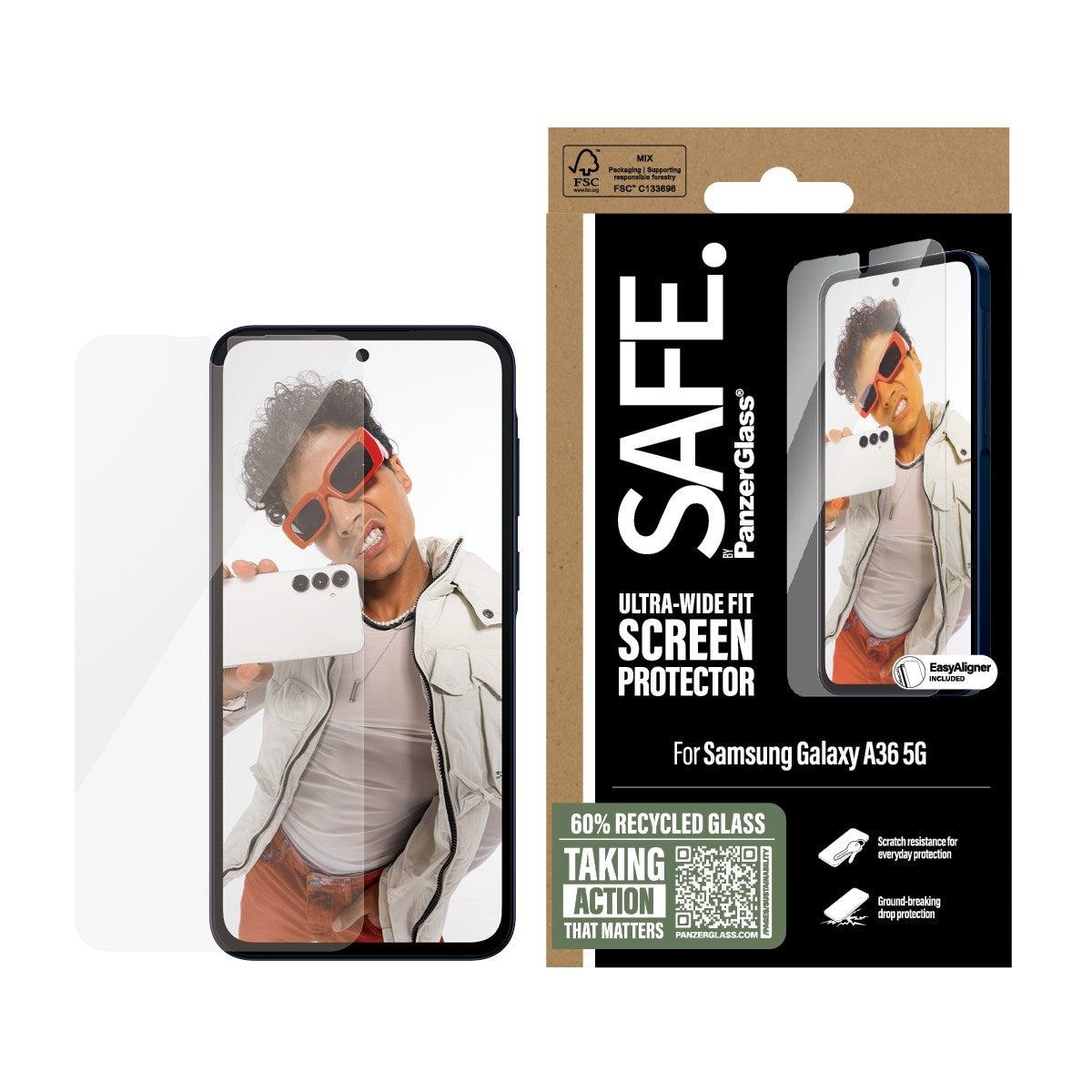 safe-by-panzerglass-displayschutz-samsung-galaxy-a36-5g-ultra-wide-fit-mit-easya image 2
