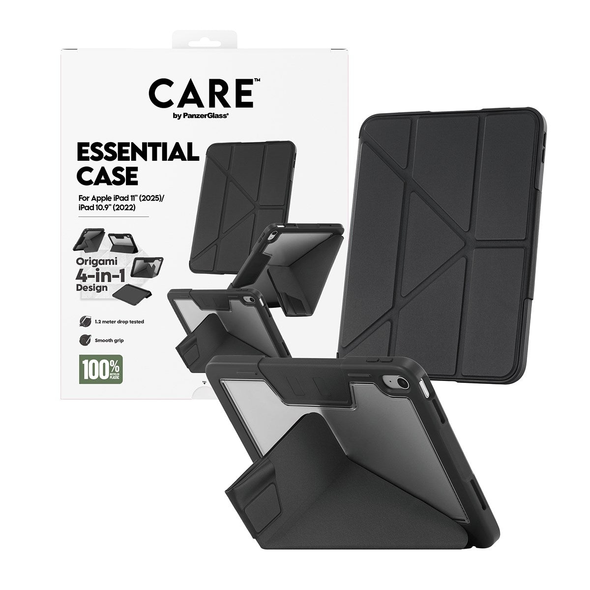 care-by-panzerglass-essential-case-schwarz-ipad-11-2025-ipad-10-9-2022-origami image 5
