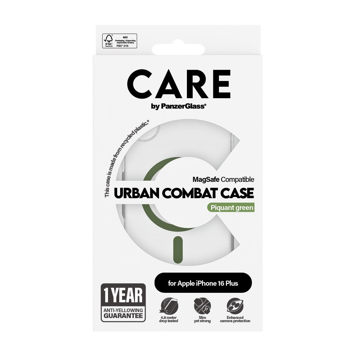 care-by-panzerglass-urban-combat-case-transparent-gr-n-magsafe-iphone-16-plus image 3