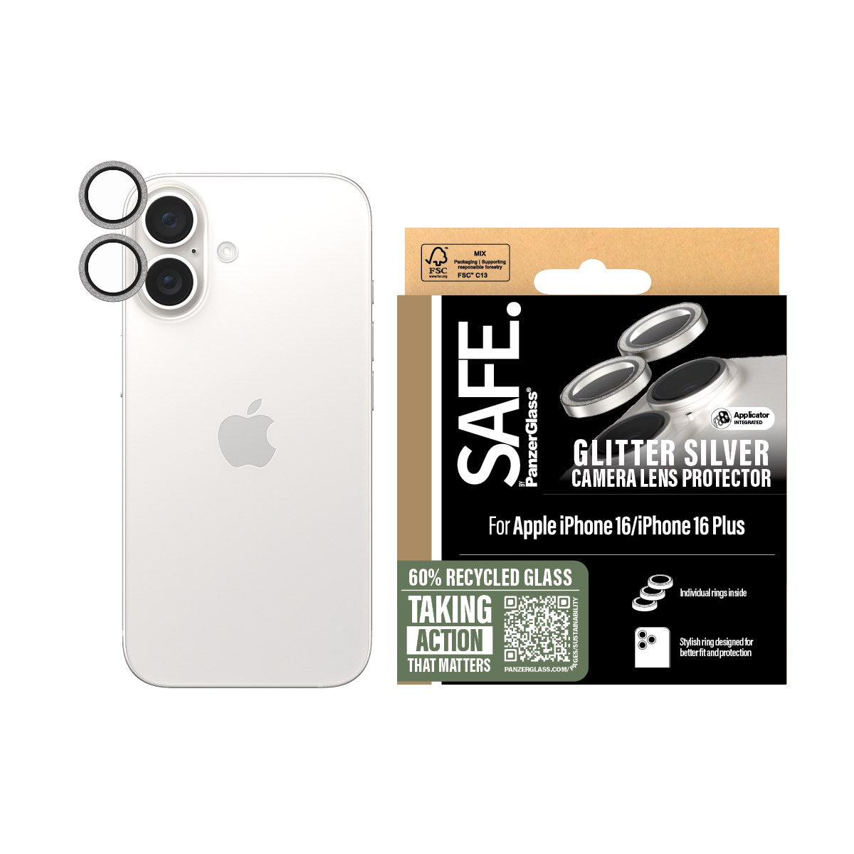 safe-by-panzerglass-kameraschutz-glitter-silber-f-r-iphone-16-16-plus image 2