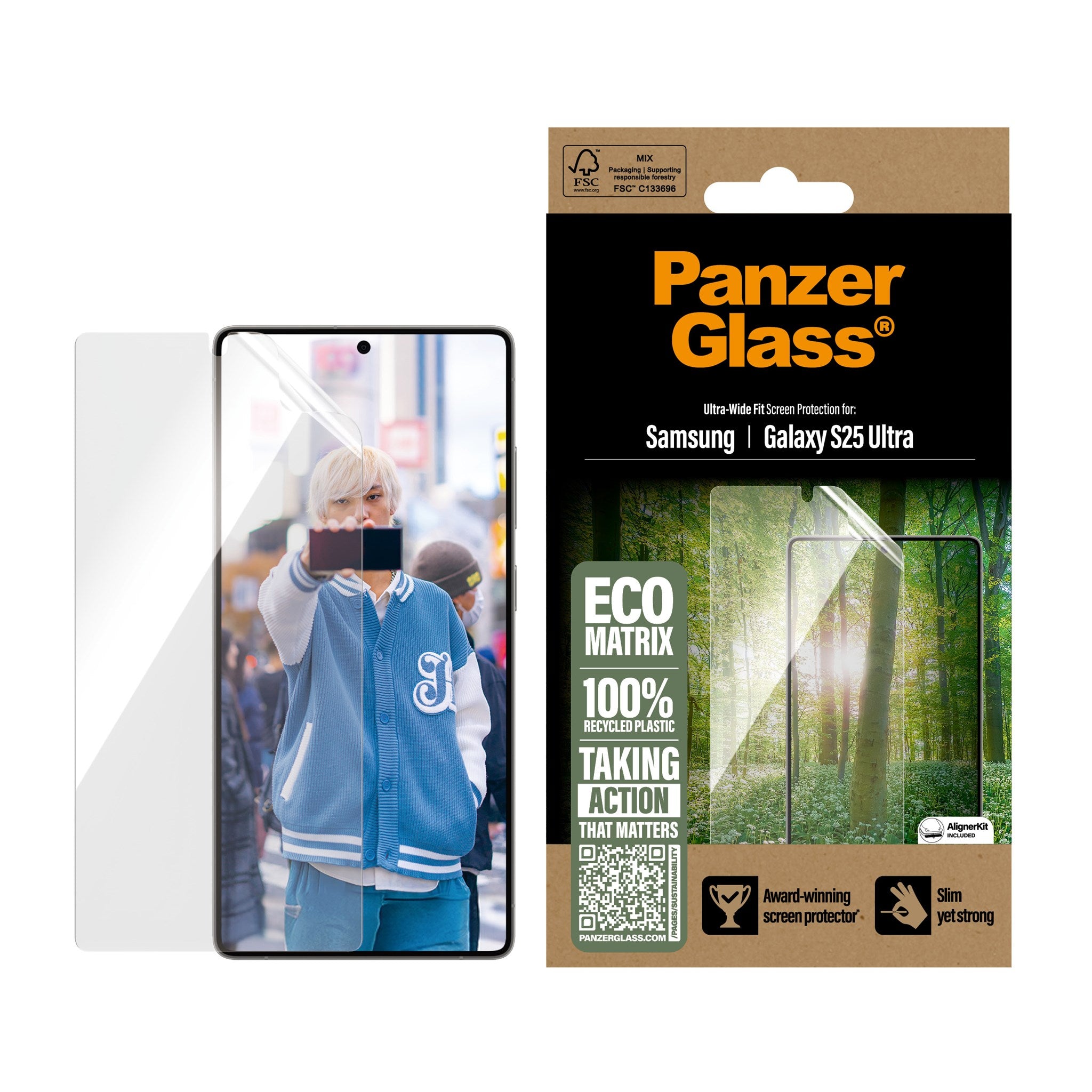 panzerglass-eco-matrix-displayschutz-samsung-galaxy-s25-ultra-ultra-wide-fit image 2