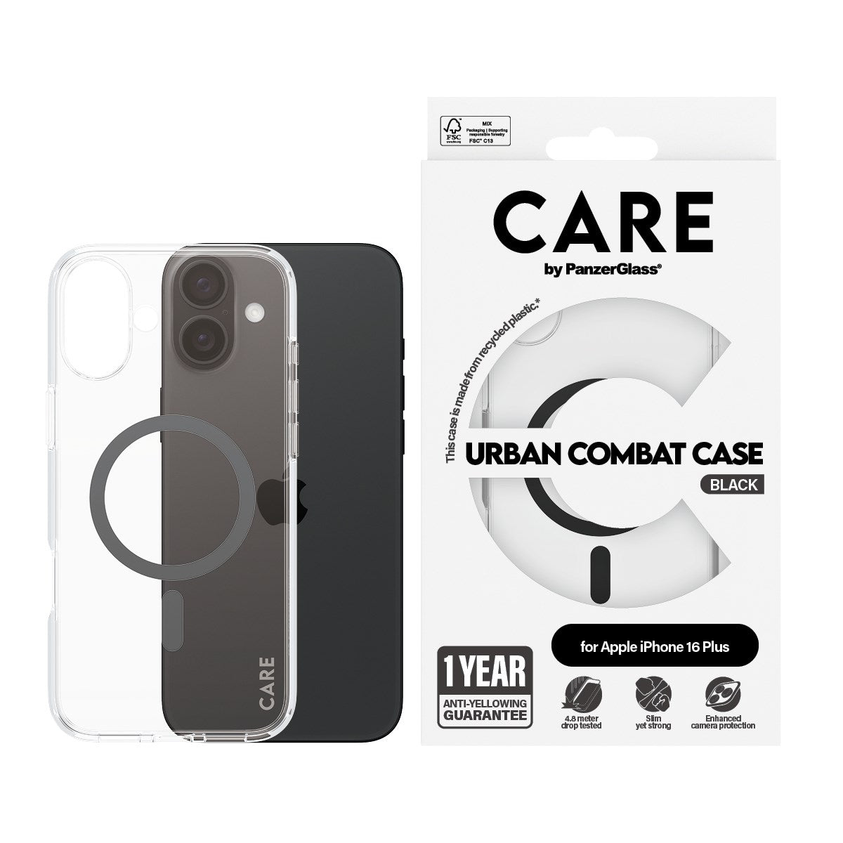 care-by-panzerglass-urban-combat-case-transparent-schwarz-magsafe-f-r-iphone-16- image 2