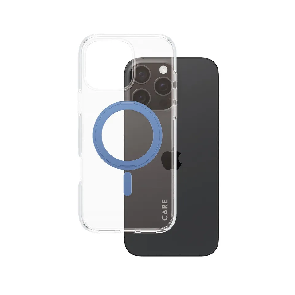 care-by-panzerglass-case-transparent-mit-blau-kickstand-magsafe-f-r-iphone-16-pr image 1