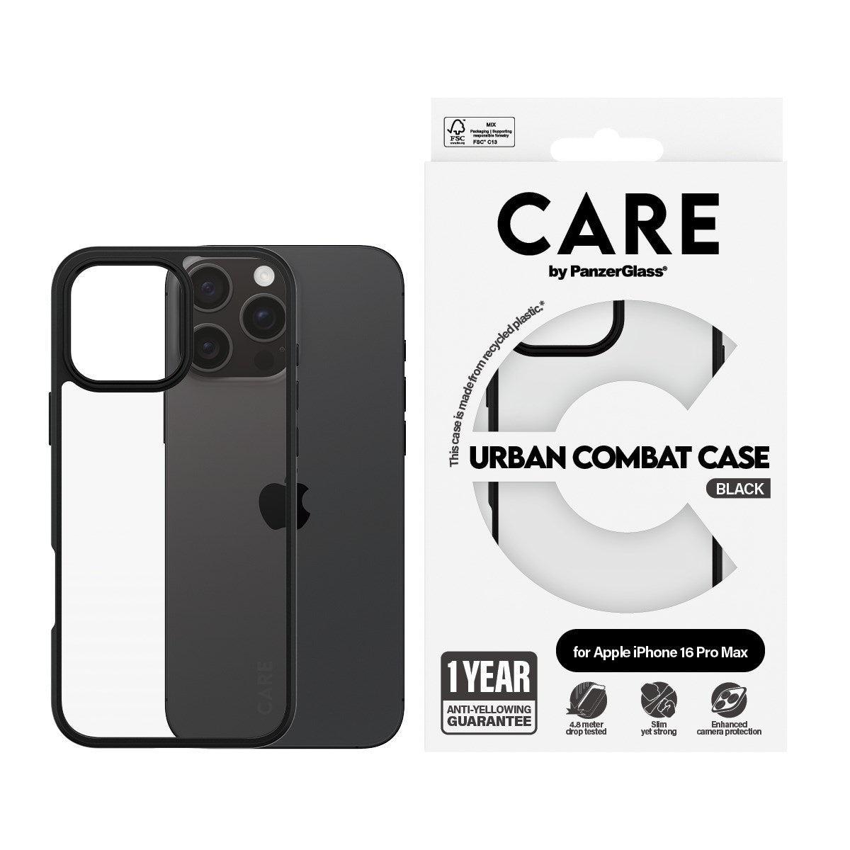 care-by-panzerglass-urban-combat-case-transparent-iphone-16-pro-max image 2