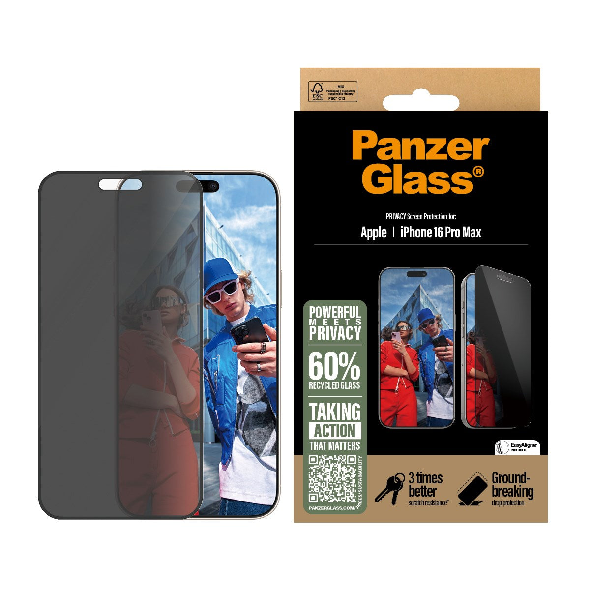 panzerglass-2-way-privacy-displayschutz-iphone-16-pro-max-ultra-wide-fit-mit-eas image 2