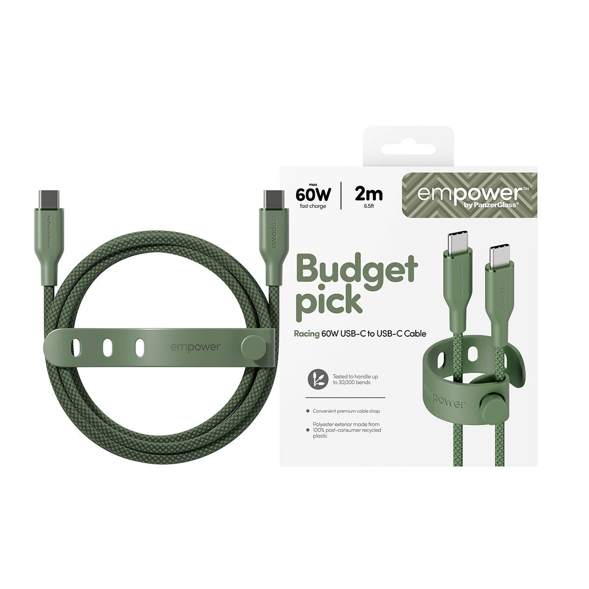 panzerglass-empower-racing-60w-usb-c-zu-usb-c-kabel-2m-sage image 2