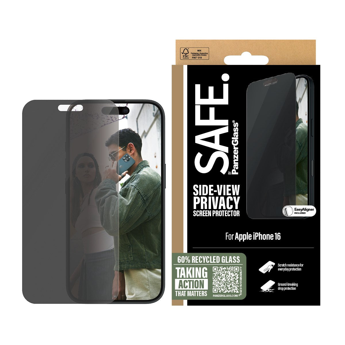 safe-by-panzerglass-2-way-privacy-displayschutz-iphone-16-15-ultra-wide-fit image 2