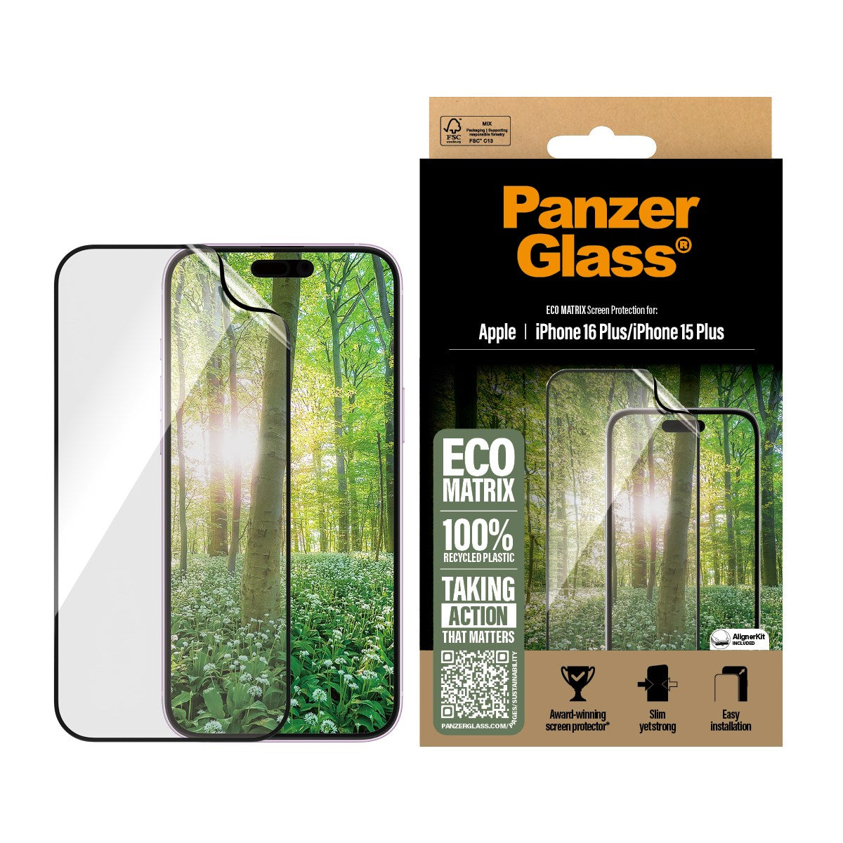 panzerglass-eco-matrix-displayschutz-iphone-16-plus-15-plus-ultra-wide-fit image 2